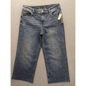 Talbots Straight Ankle Cuff Jeans Womens 10P Blue Medium Wash High Rise Stretch